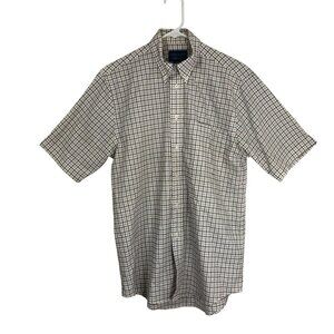 Towncraft Wrinkle Free Shirt Short Sleeve Button Down Plaid Size Small Mens